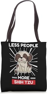 Cute Kawaii Shih Tzu Less People More Shih Tzu Dog Tote Bag