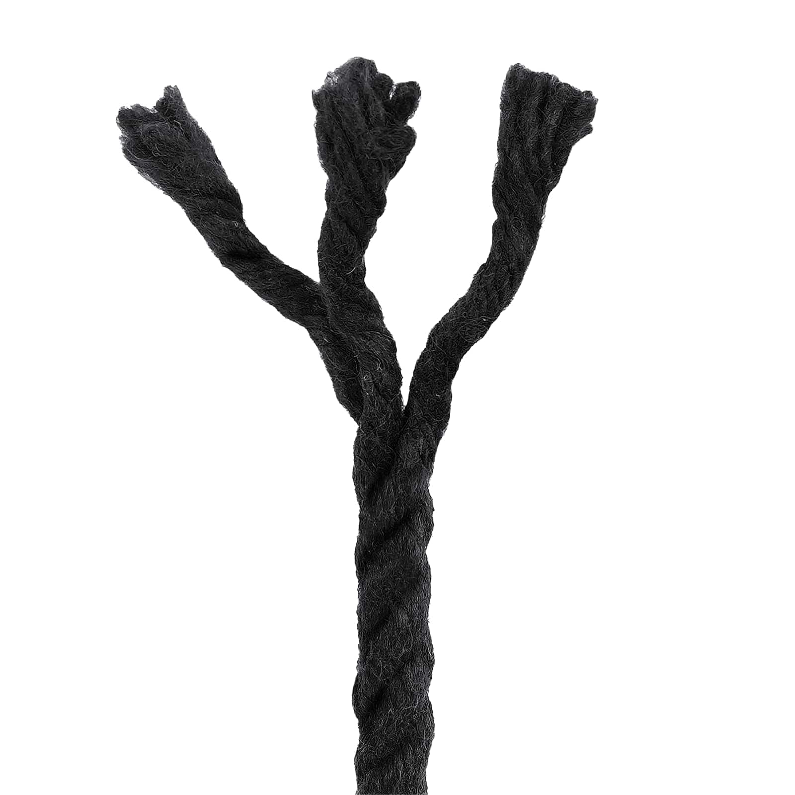 Cuerda de algodón negra 0,8 x 0,8 x 50000 cm, 3 capas, cuerda de rocío, cuerda para interior y exterior, manualidades, macramé, fijación