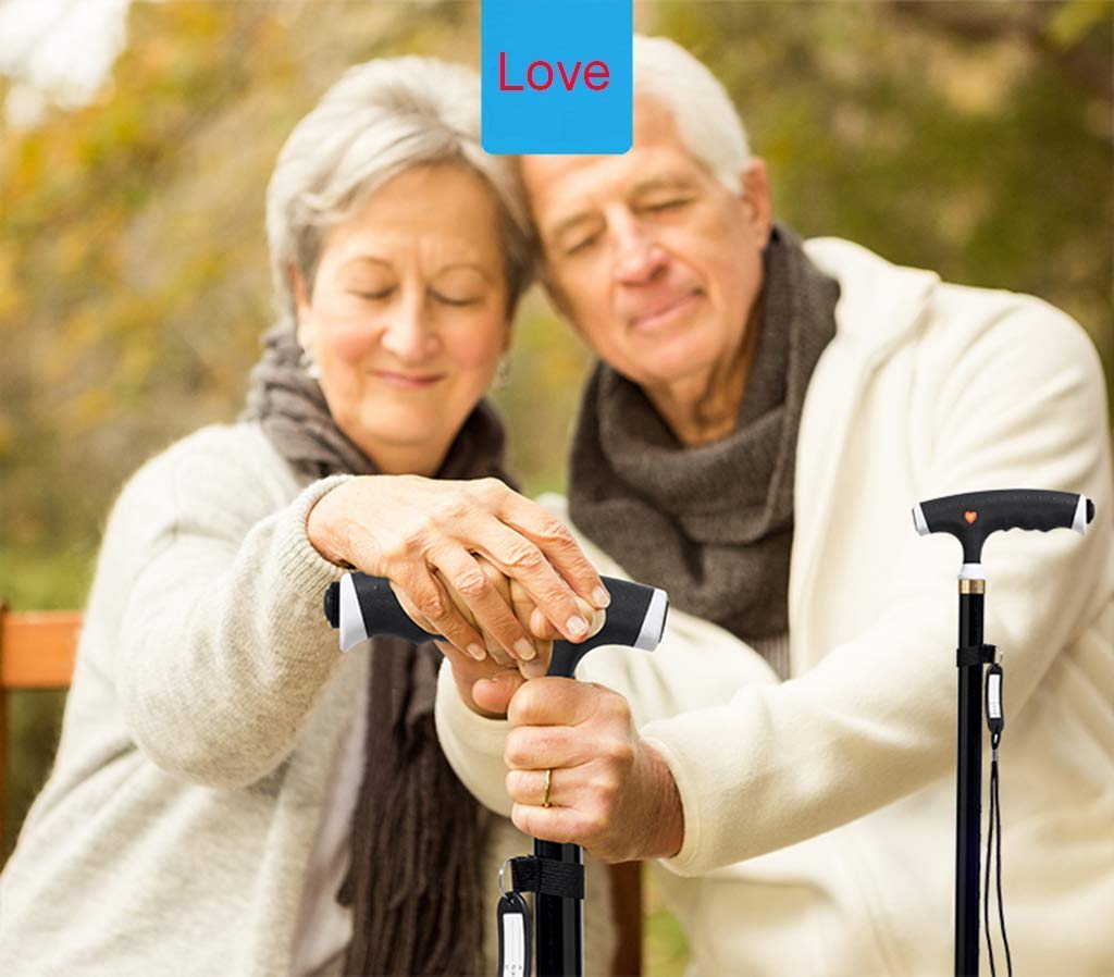 MObyat Andador para Ancianos,Bastón, Bastones de muletas Ajustables, bastón de muleta Antideslizante para Personas Mayores Andador bastón de aleación de Aluminio Ajustable multifunción Ligero con l