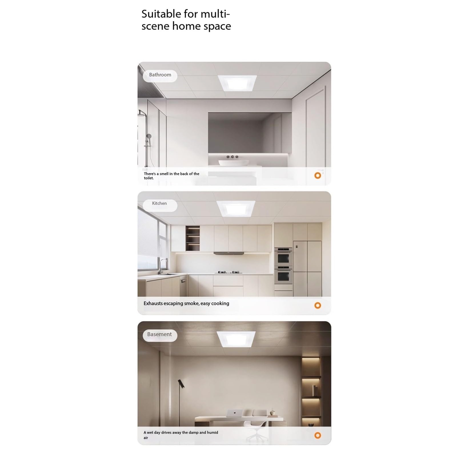 Illuminazione silenziosa for bagno con ventola di scarico a LED Garage