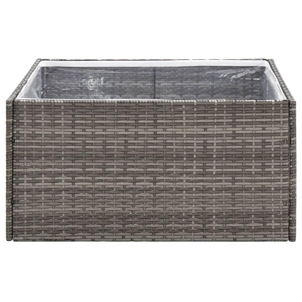 pflanzgefäße für draussen,blumenkübel XXL,Pflanzkübel Grau 80x80x40 cm Poly RattanGeeignet für Garten, Terrasse, Schlafzimmer, Wohnzimmer
