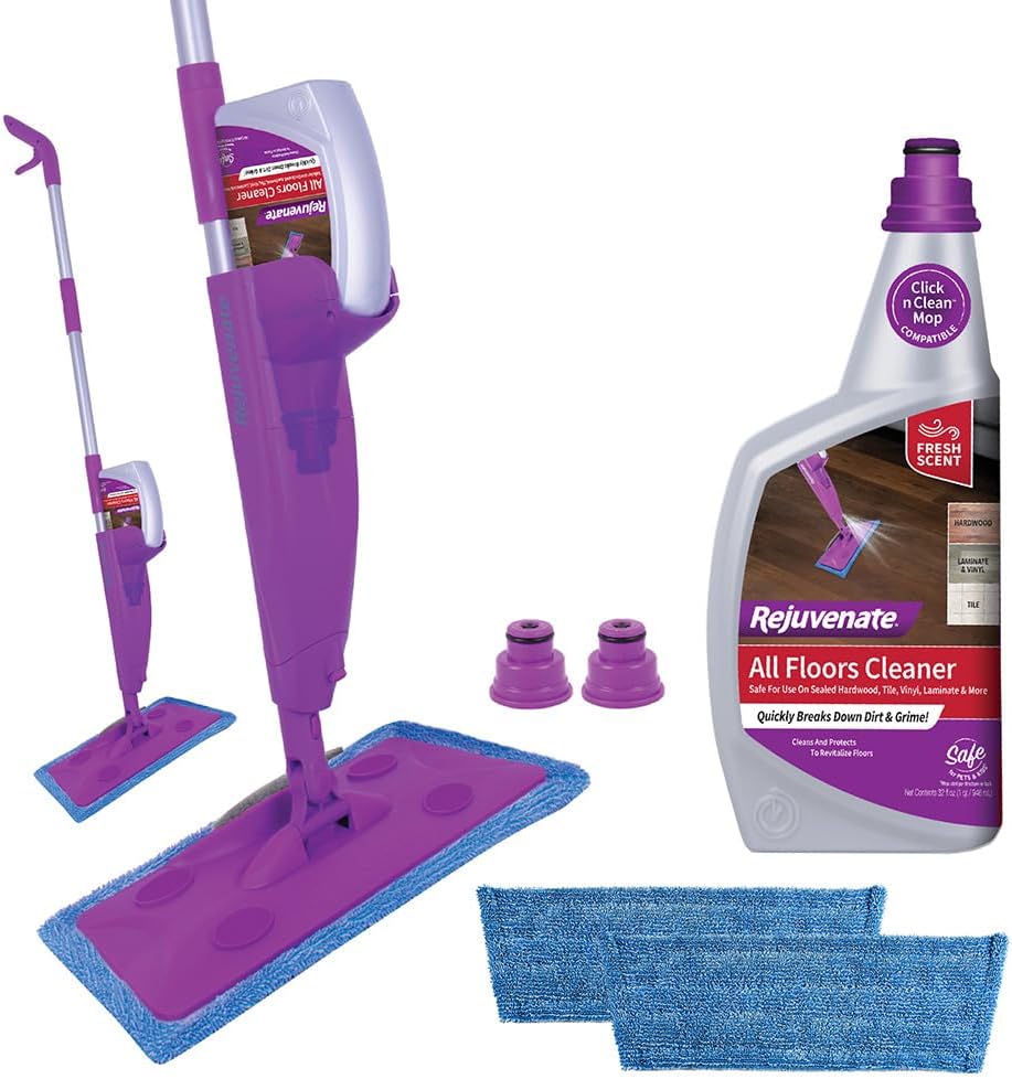 Rejuvenate Click N Clean Multi-Surface Spray Mop All-In-One Kit Cleans And Revitalizes Floors
