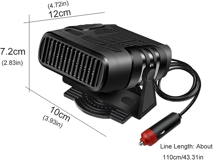 Calefactor Eléctrico Portátil para Auto 12V 120W Convector miniatura 3