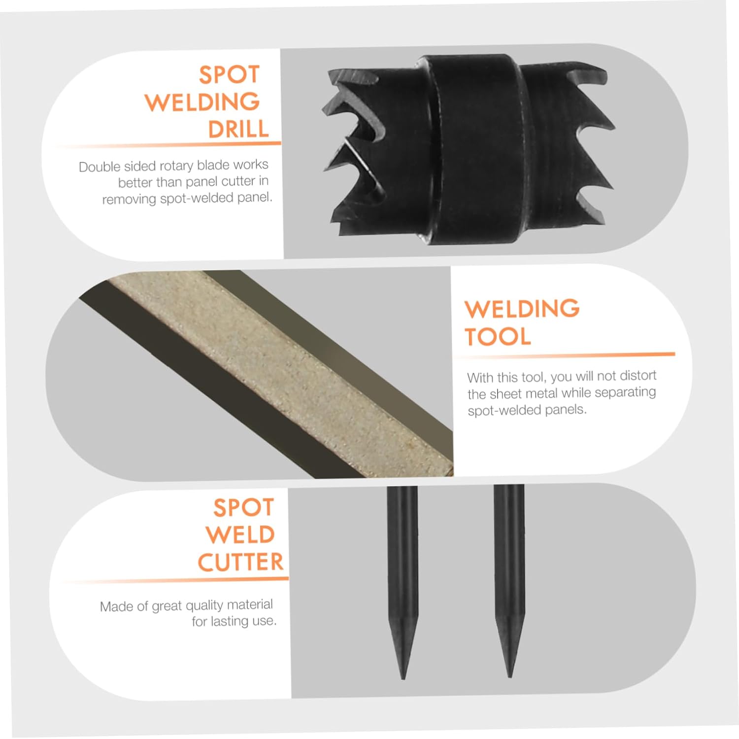Uonlytech 2sets Spot Welding Drill Cutter Tool Kit for Double-sided Rotary Spot Weld Remover