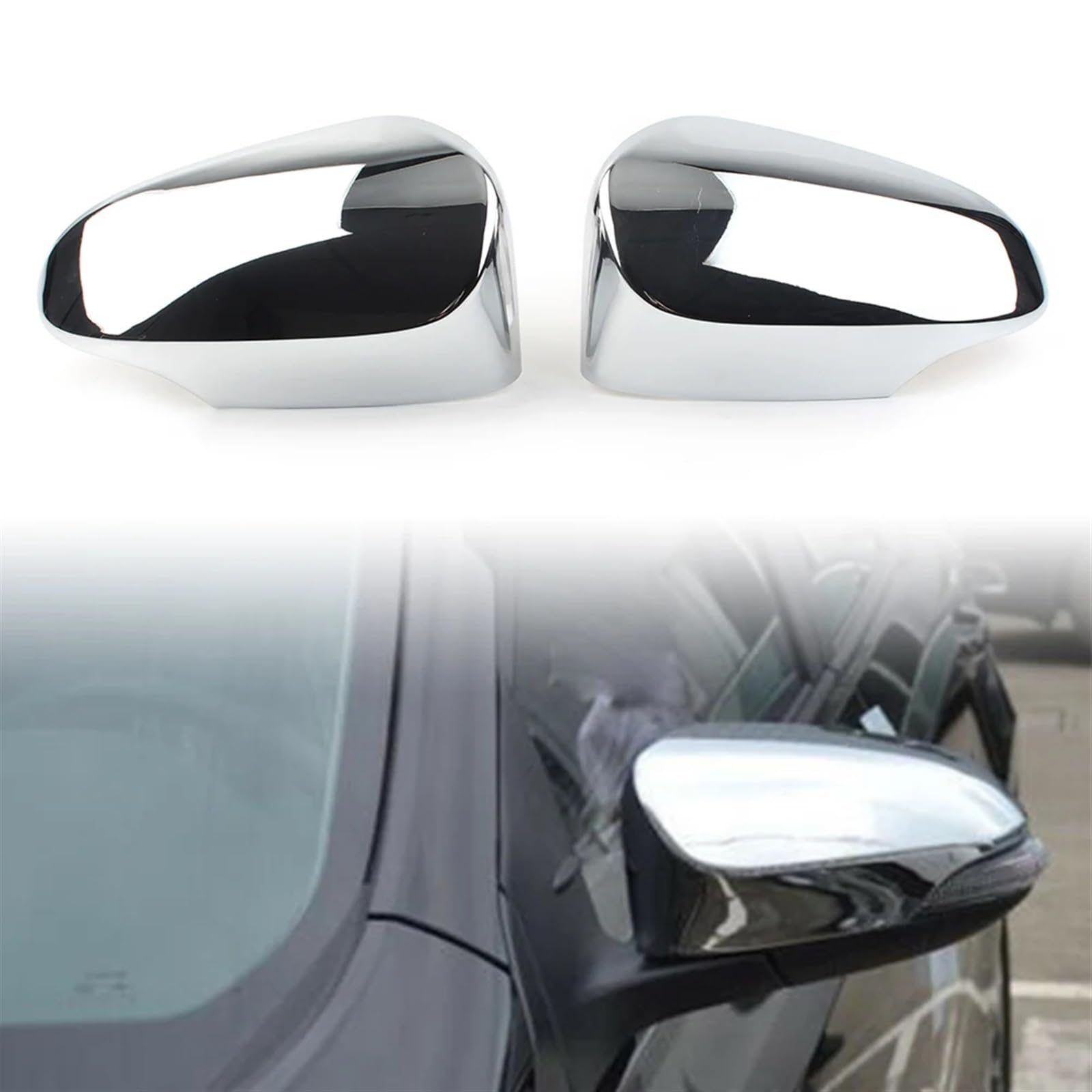 2Pcs Car Door Side Rear View Mirror Chrome Trim Cover Compatible for Toyota Corolla E170 2014 2015 2016 North America Only