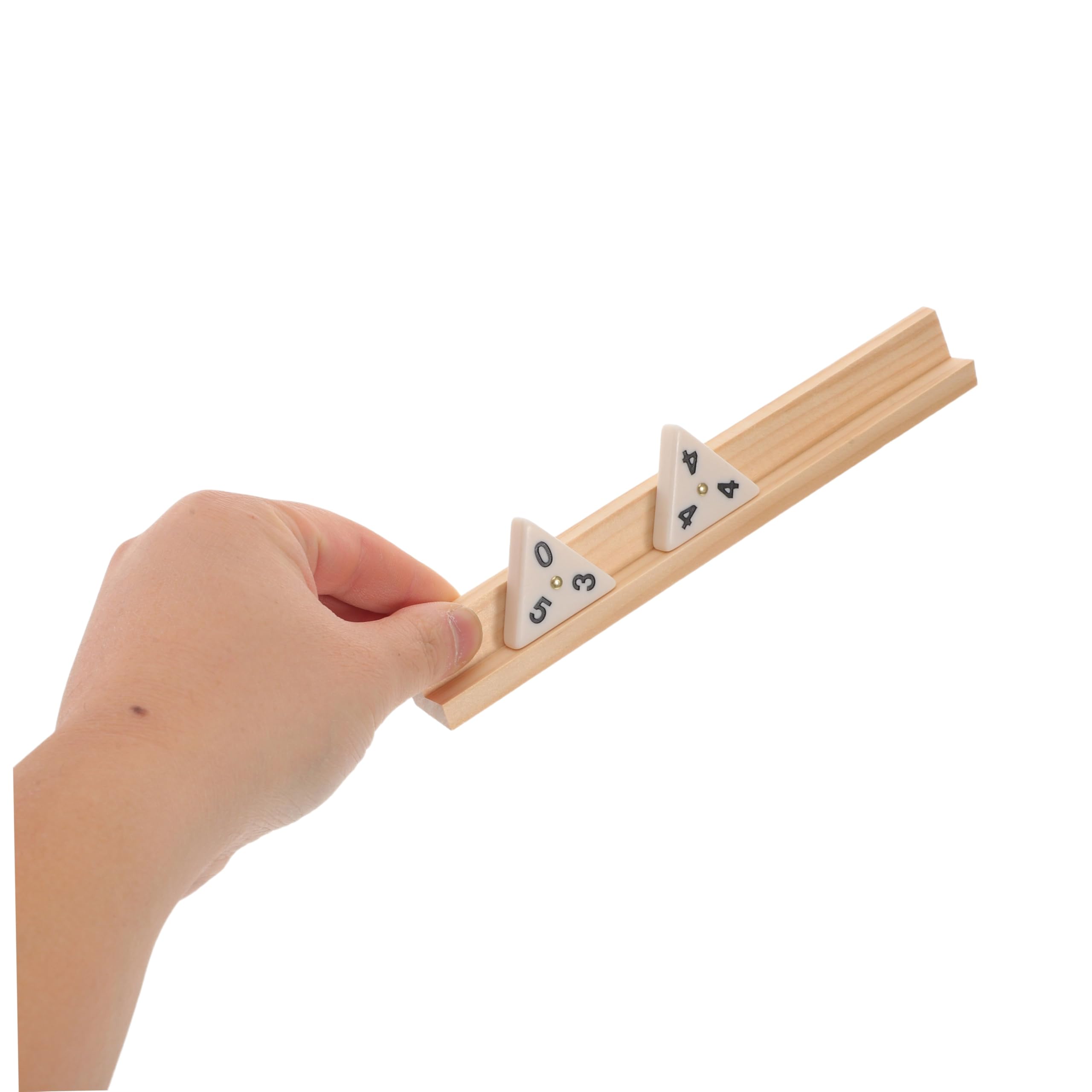 GALPADA Dreieckiges Domino Spielset 1 Satz mit Holzhaltern, Reisetauglich | Trianguläre Spielsteine, Zubehöretui aus Polyester, für Zuhause und Tischrunden, für Kinder und Erwachsene