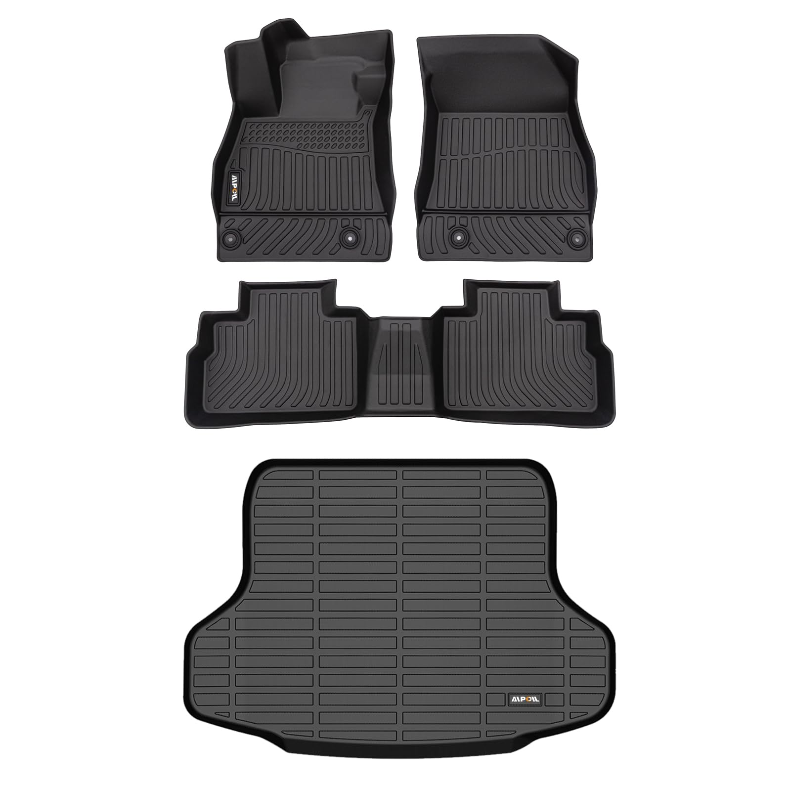 AIPOIL® Floor Mats & Cargo Liner Fit for Nissan Sentra 2020-2024?TPE All Weather Protection Anti-Slip Automotive Floor Liners?Full Set Custom Automobile mats Accessories, Black