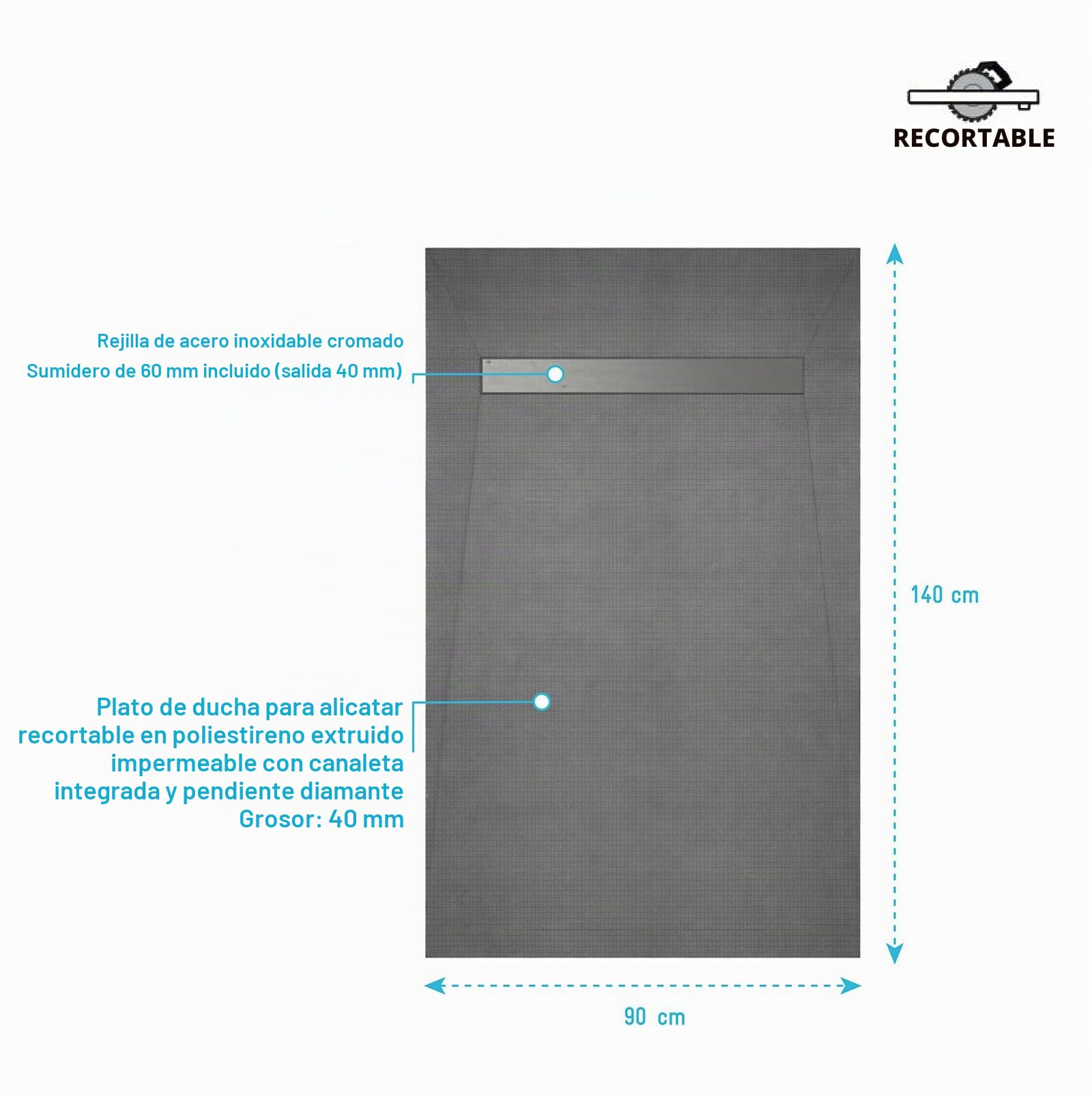 AURLANE FAC113 Plato de Ducha, Multicolor