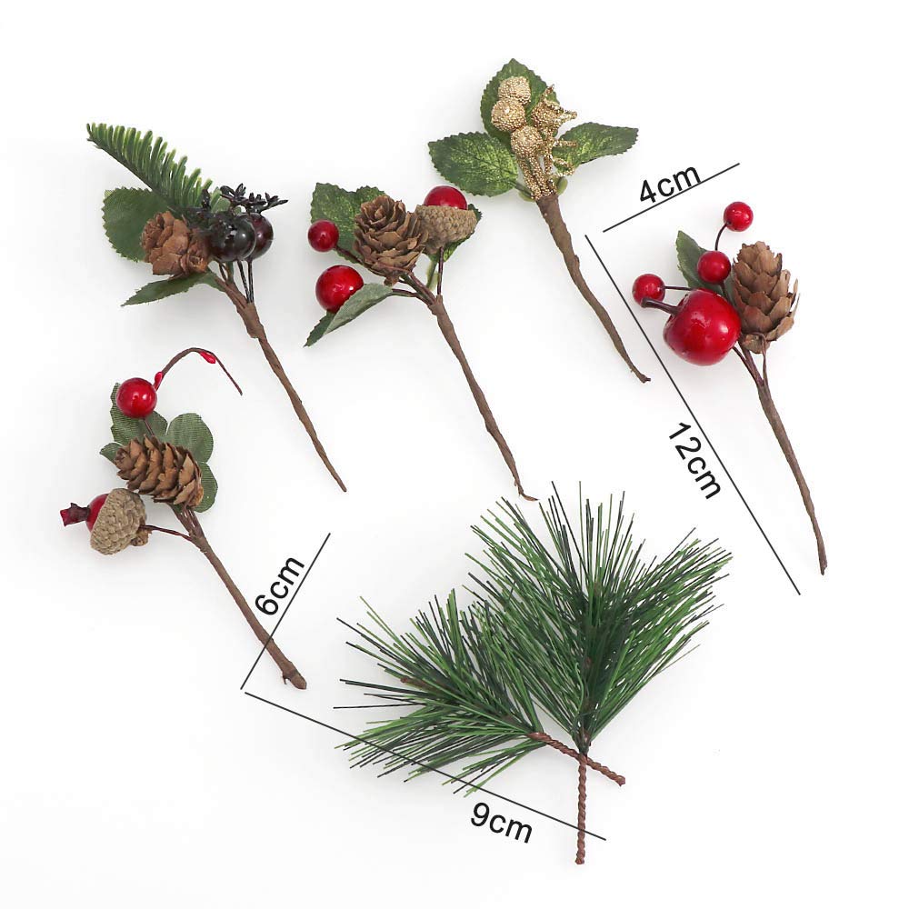 YYing 28pcs Christmas Floral Arrangement Artificial Pine Cones Berry Stems Decor Bouquets for Christmas Decoration DIY Xmas Crafts,Wreath Garland - Image 2