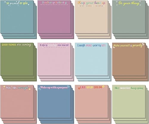 Zonon 36 notas adhesivas inspiradoras de 3 x 3 pulgadas, divertidos bloc de notas motivacionales, regalos positivos para profesores, enfermeras,