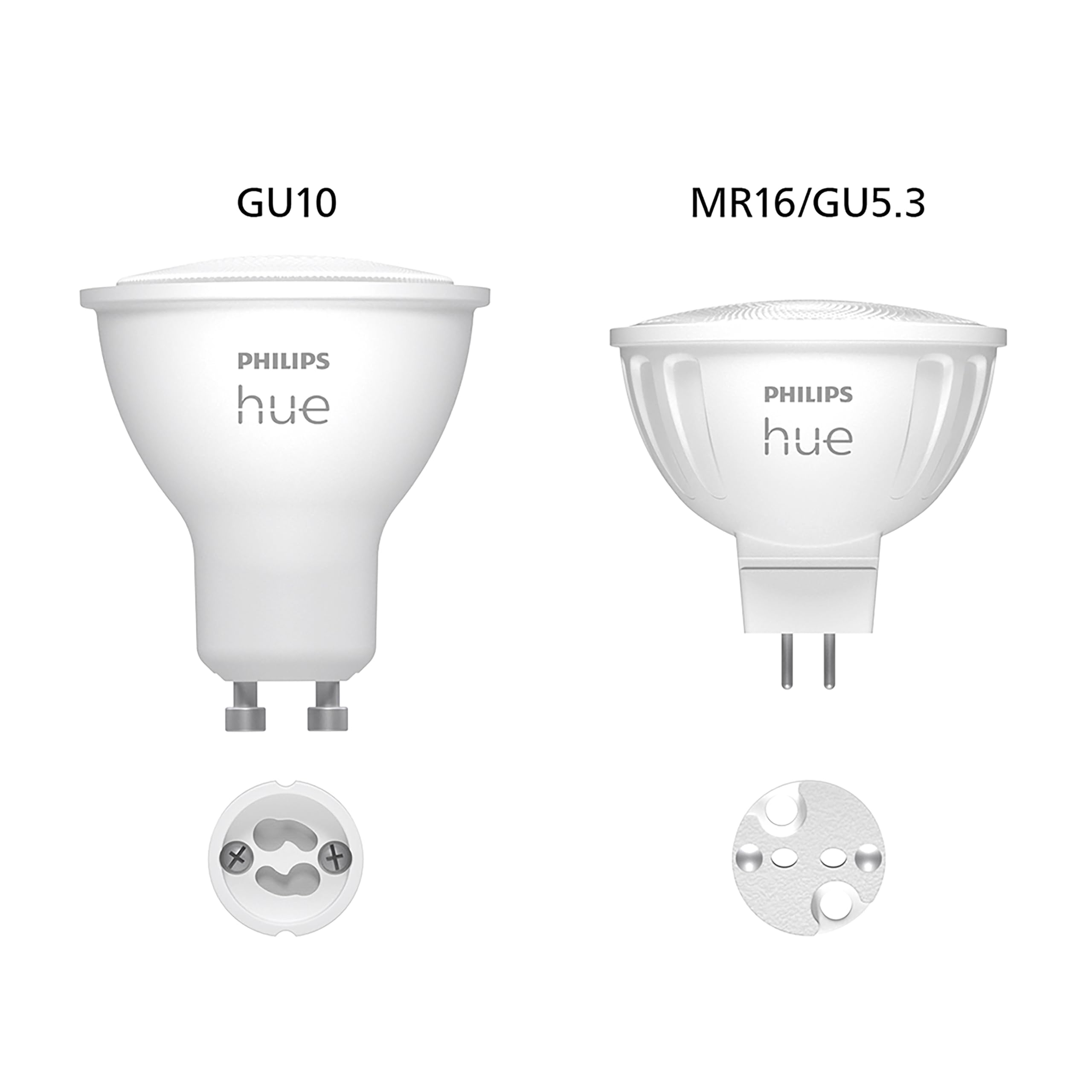 Philips Hue Starterpaket - GU5.3 - mit 4 Spots (MR16) - 12V - Warm bis Kaltweißes Licht - inkl. 1 Hue Bridge - Hue White Ambiance