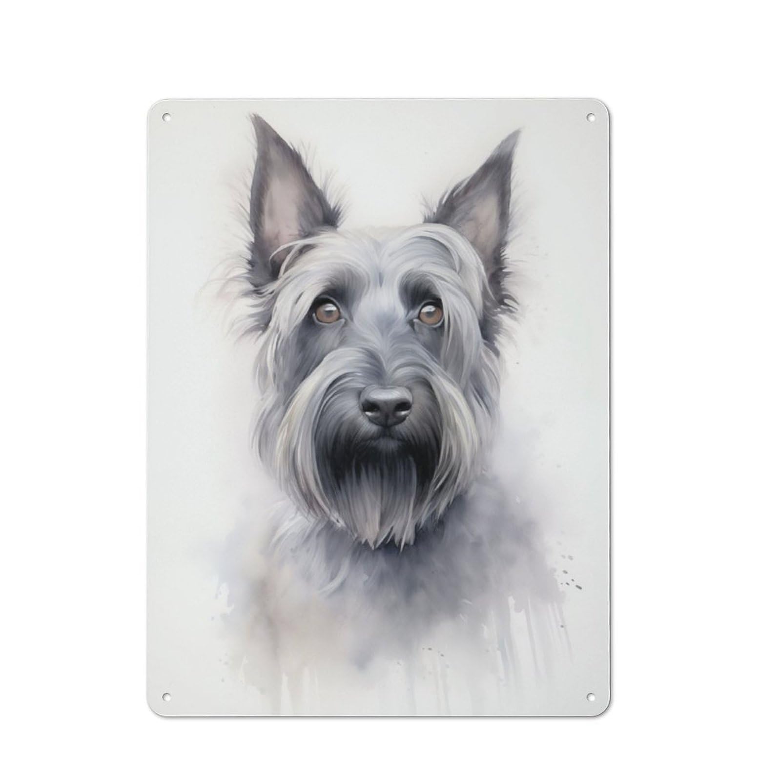Junmoney Scottish Terrier Painting Retro Metal Wall Sign 40X30cm With For Home Bar Wall, A Housewarming Gift For Hosts Who Enjoy Retro Interiors