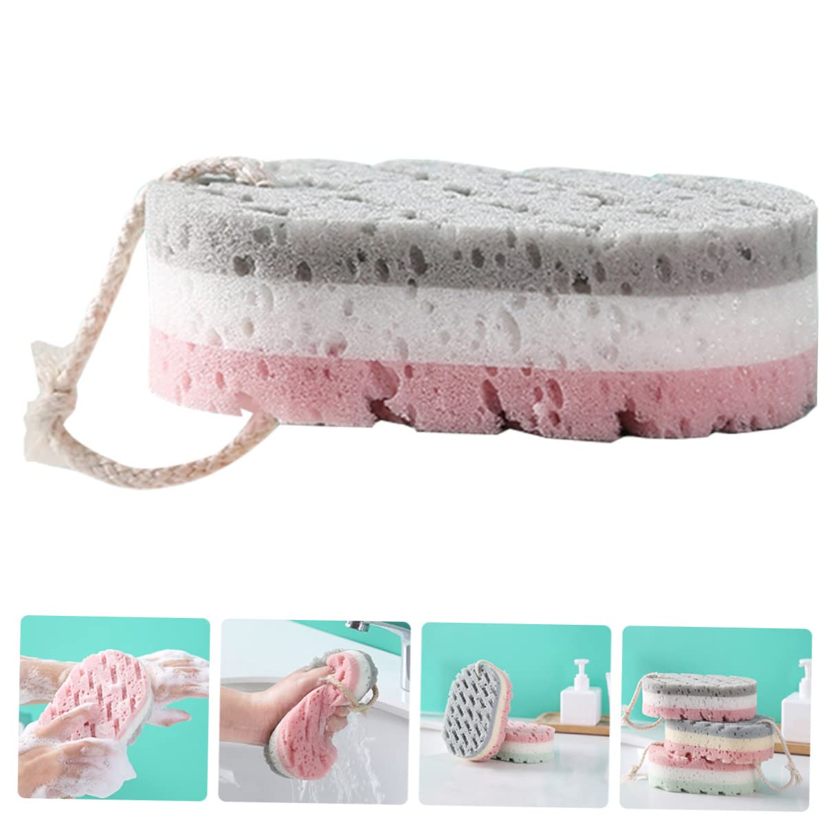 Alipis 12 Piezas Esponja Exfoliante Esponja De Baño Para Ducha Práctica Esponja De Baño Depurador De Espalda Esponja De Ducha Burbuja De Baño Hombre Removedor De Maquillaje Rostro