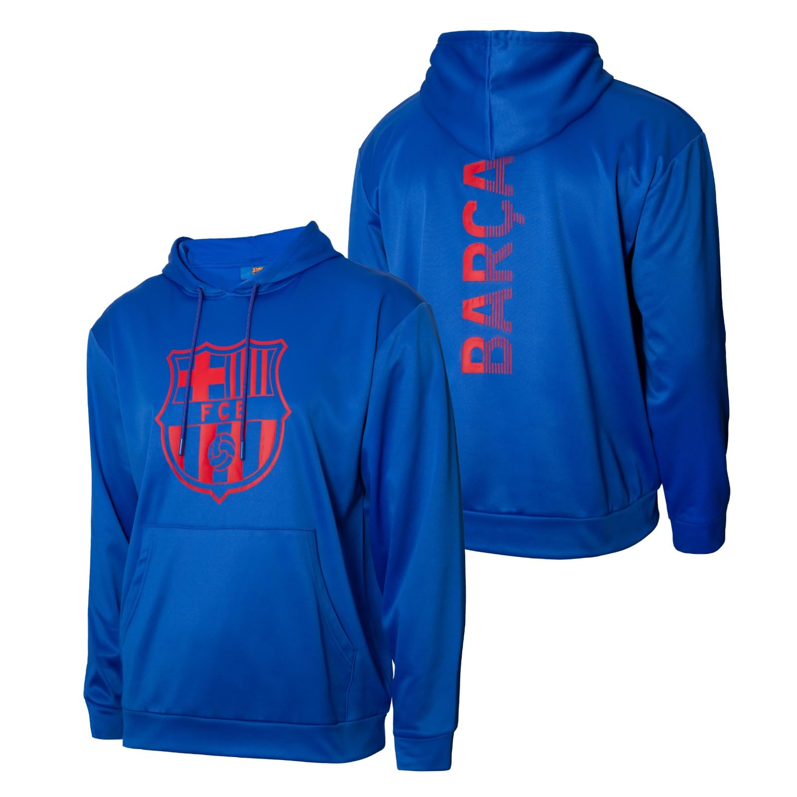 Icon Sports Officially Licensed FC Barcelona Crest Adult Hoodie - Blue Red Gradient Barca Football Club Soccer Apparel (Small, Blue)