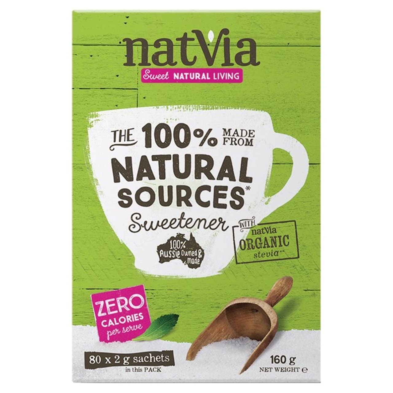 Natvia Zucchero Dolcification Libero Attacca 80 Für Packung mit 6 Stück