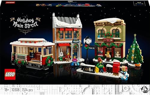 Miniatura 2 de LEGO Christmas Holiday Main Street 10308 - Juego de juguetes de construcción para niñas y niños a partir de 8 años 1514 piezas