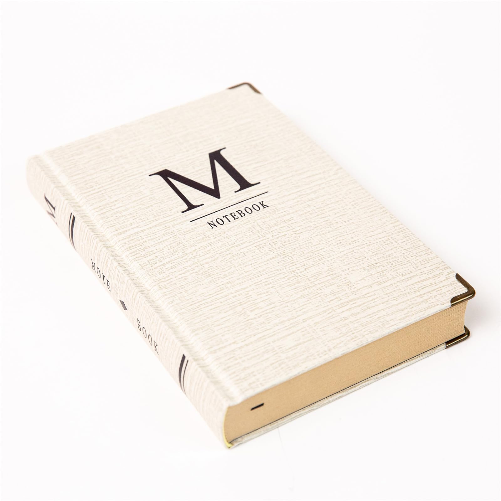 aoaoway Hardcover notebook diary, kraft paper, 365 day diary, blank pages with ribbon bookmarks (White)
