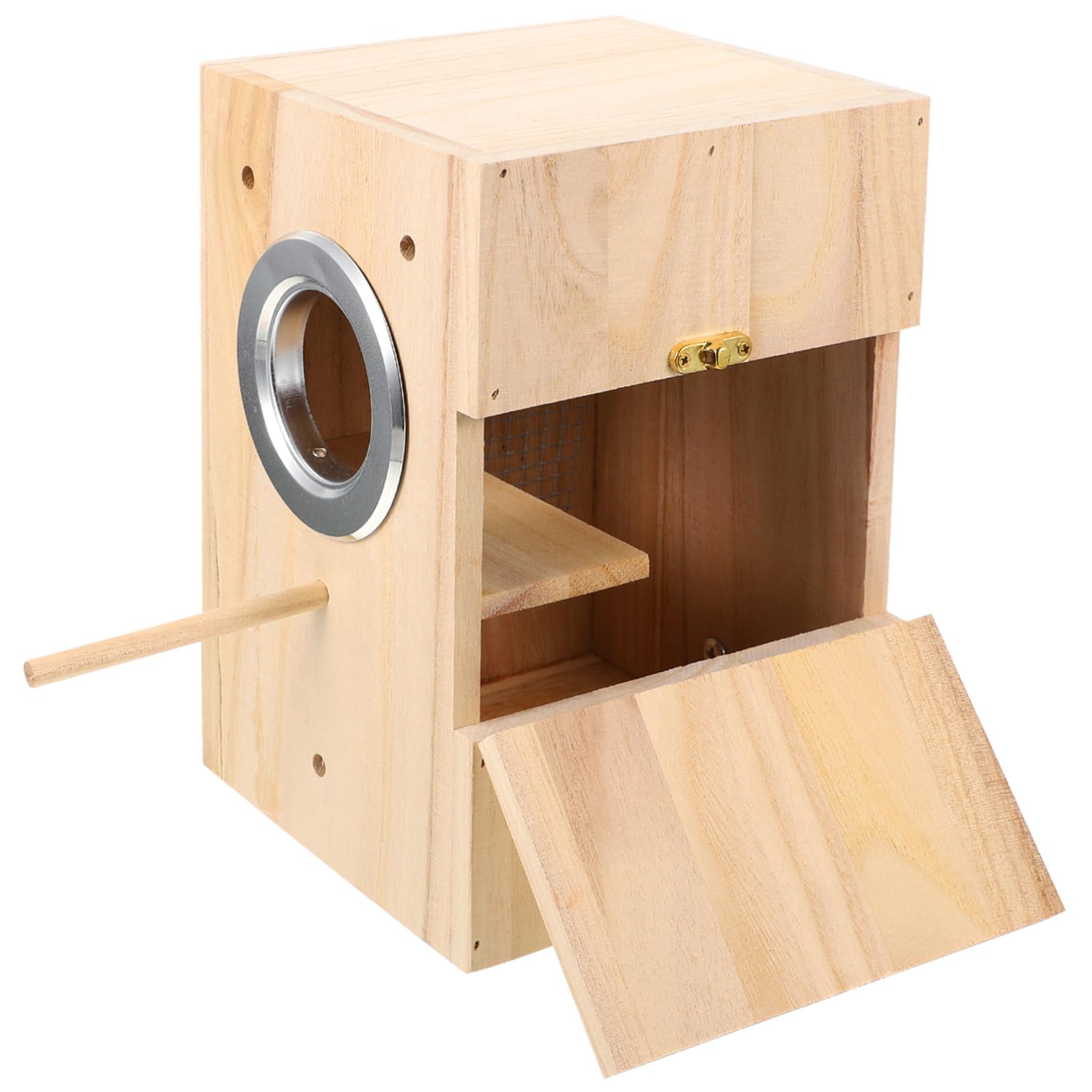 BESPORTBLE Coffret de Reproduction en Bois pour Petits Oiseaux, Nichoir Beige, Espace de Repos Jeu, pour Canaris