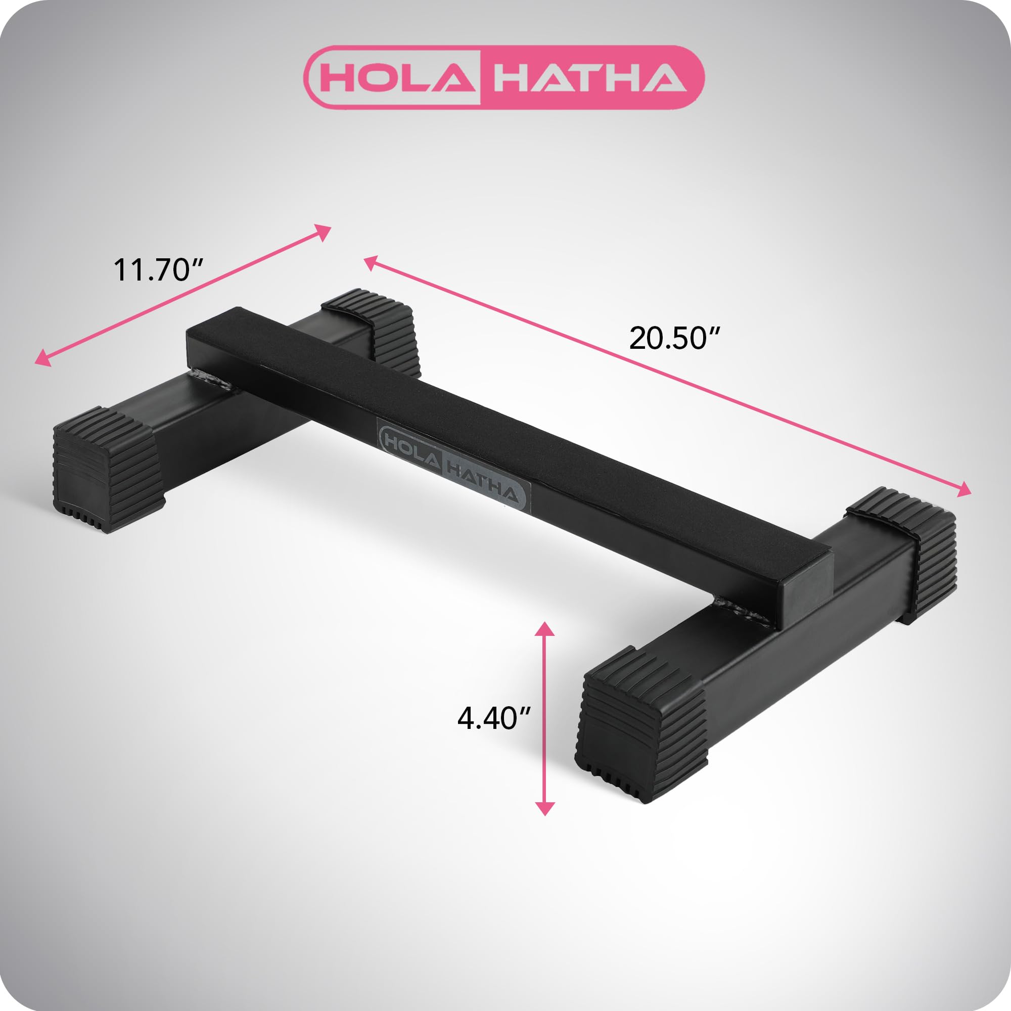 HolaHatha Calf Raise Bar for Leg Exercise, Fitness, and Strengthening Calf Muscles, Non Slip Steel Stretcher for Home Gym Equipment, Black