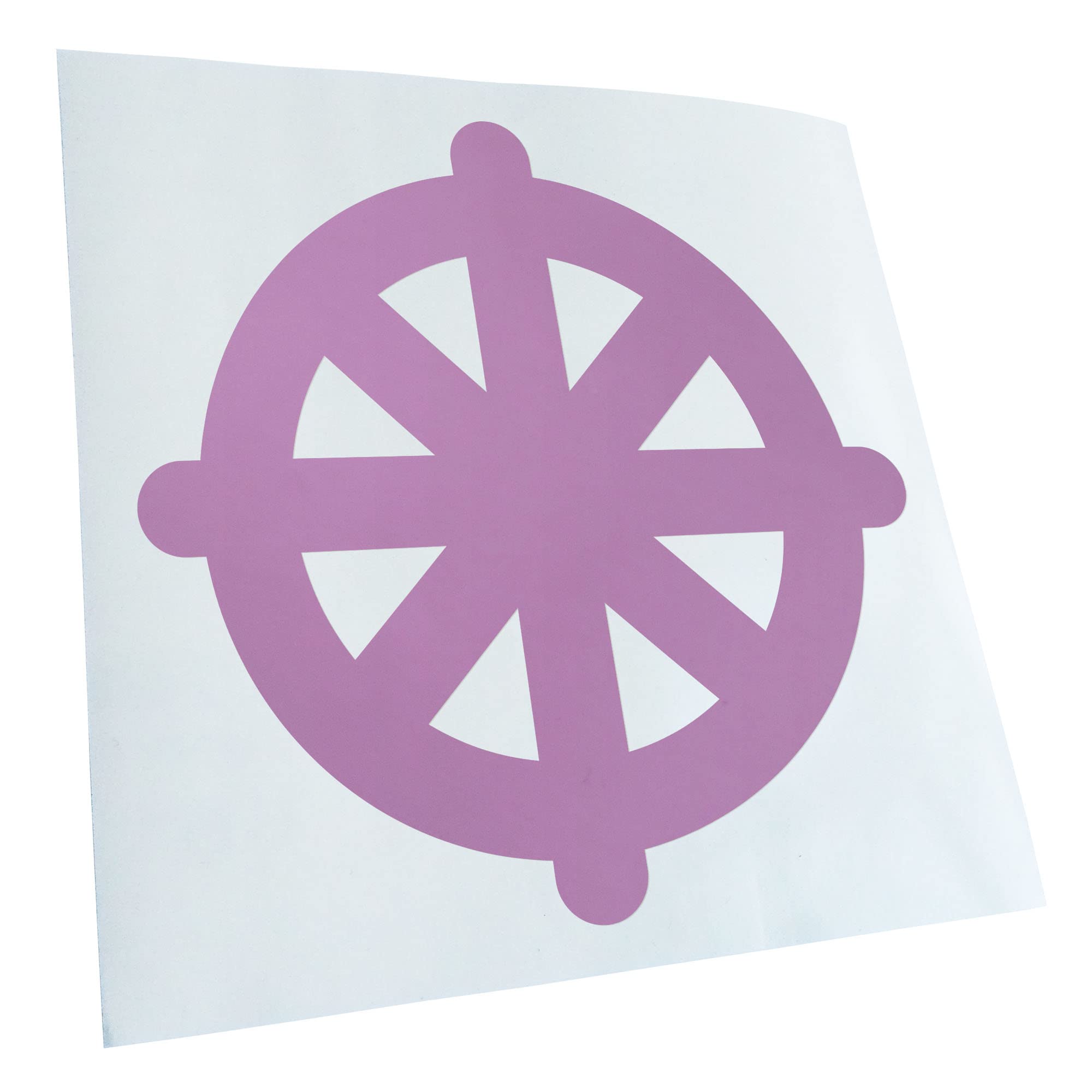 Kiwistar - Car Sticker - Lilac - 10 x 10 cm Dharmachakra Buddhism - Rear Window Car Sticker Weatherproof for Car Truck Moped Truck - Sticker Exterior Self-Adhesive Tuning Accessories for Window