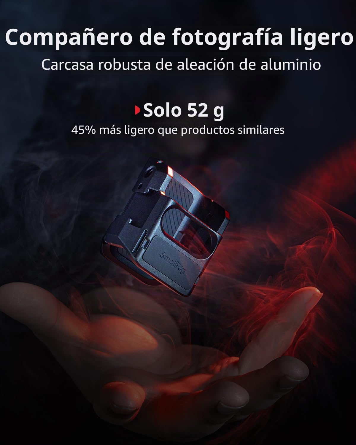 SMALLRIG Accesorio Adaptador de Expansión para DJI Osmo Pocket 3, Soporte Liviano de 52 g para Pocket 3, con Soporte de Zapata Fría, Orificios Roscados de 1/4"-20 y Puertos de Garra - 5072
