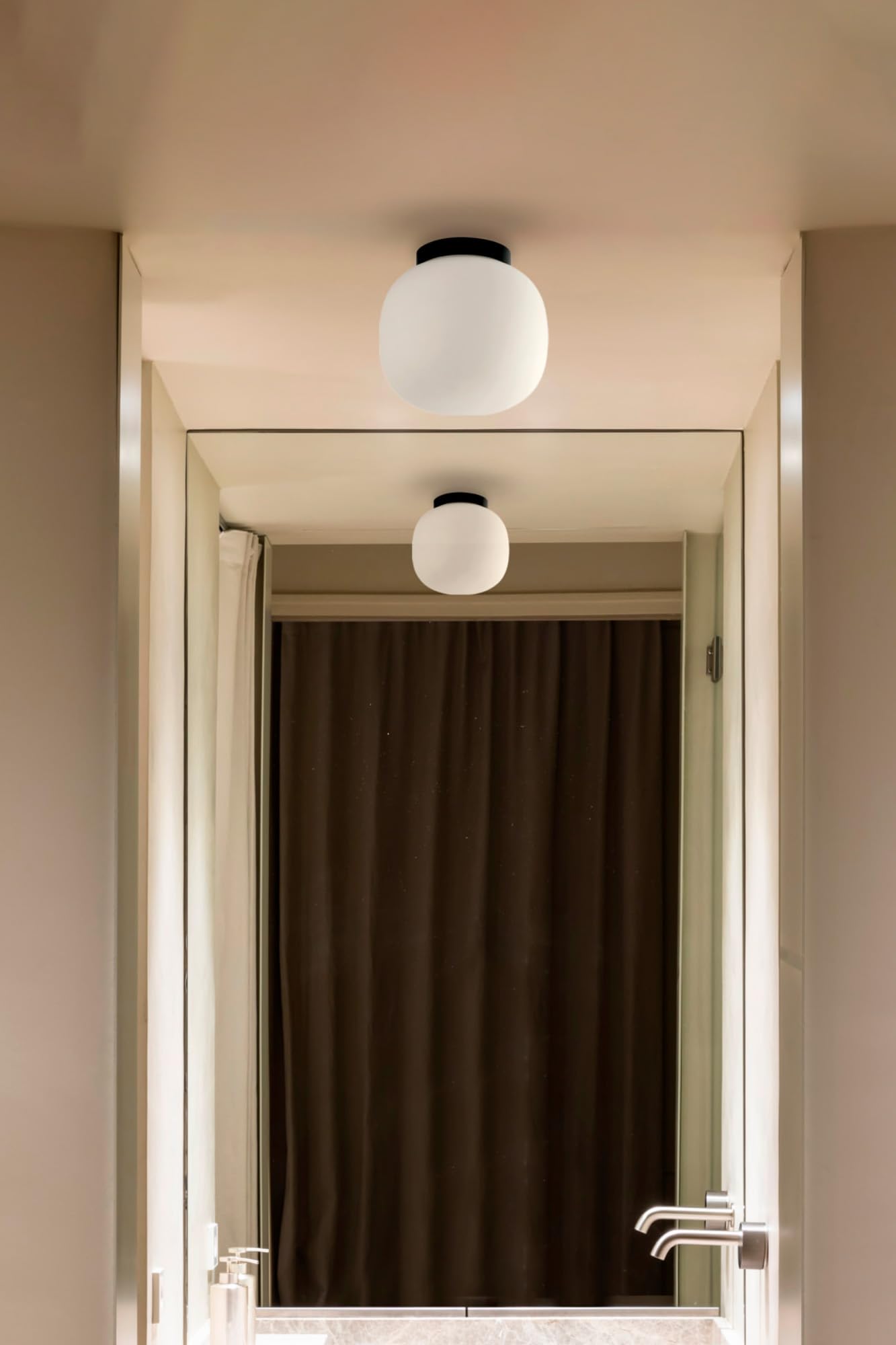 Faro AMELIA - Plafoniera da bagno, colore: Nero opaco IP44