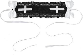 Gothic Lolita Headband Bowknot Cross Lace Trim Maid Hairpins Headband Maid Cosplay Costume Accessory