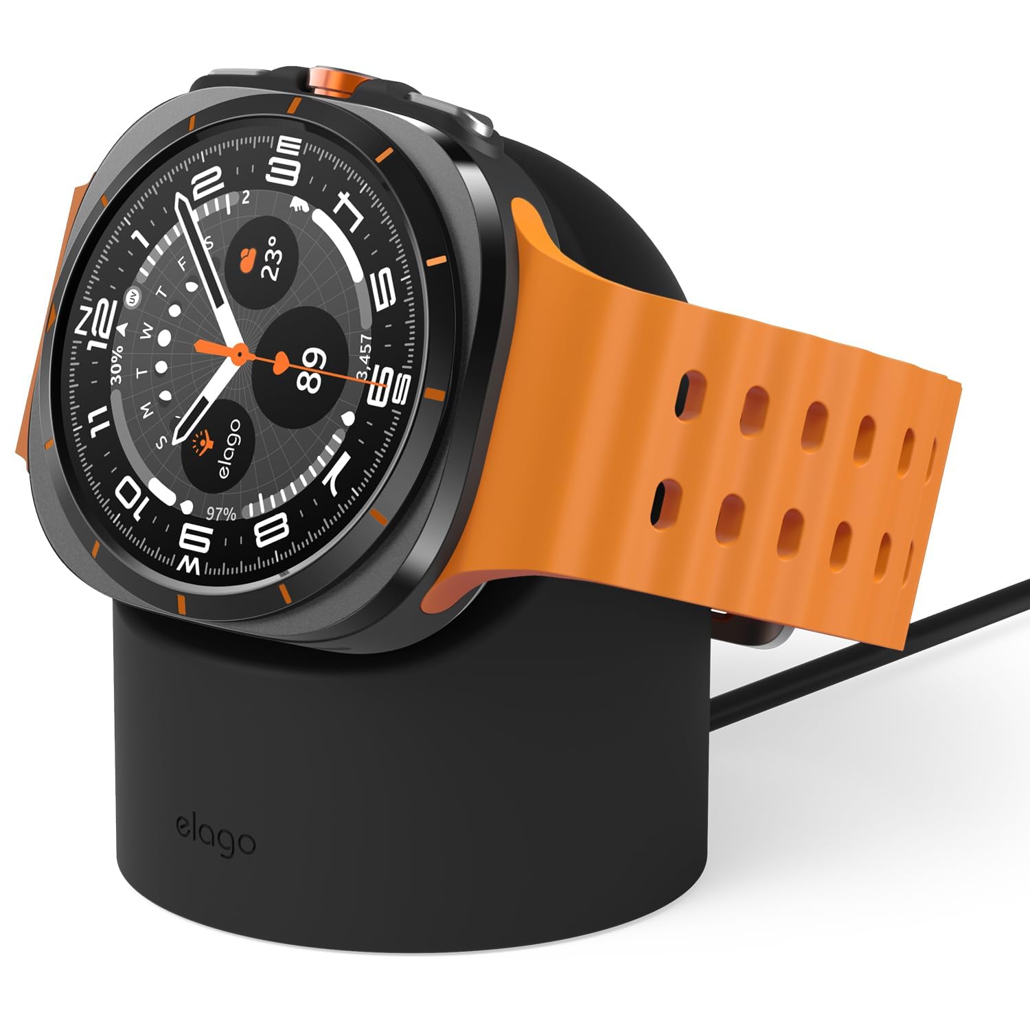 elago GW2 Charging Stand Compatible with Samsung Galaxy Watch 8/8 Classic, 7/Ultra, 6/6 Classic, 5/5 Pro (40, 43, 44, 45, 47mm) [Charging Cable Not Included] [Black]
