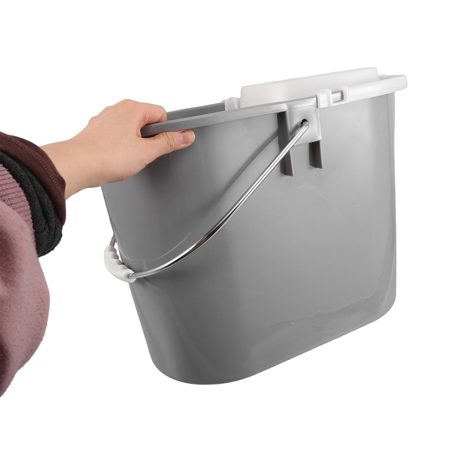 Cubo de Repuesto para Trapeador Comercial Redondo de Plástico | Asa y Cesta de Presión Lateral, para Trapeador Redondo, Uso en Limpieza Doméstica y Comercial