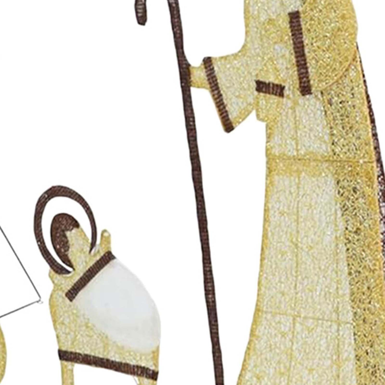 Presepe Illuminato per Natalizia, Luci Presepe Natalizio Decorativo, Presepe a LED Sacra Famiglia per Cortile, Ornamento da Giardino per Esterni, Prato, Decorazione Natalizie (C)