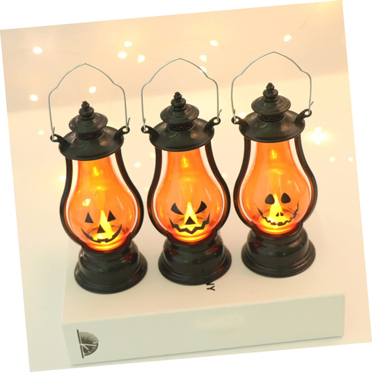 ULDIGI Halloween Pumpkin Light Lantern with Handle Decorative Pumpkin Lantern for Halloween Night Material for Indoor and Outdoor