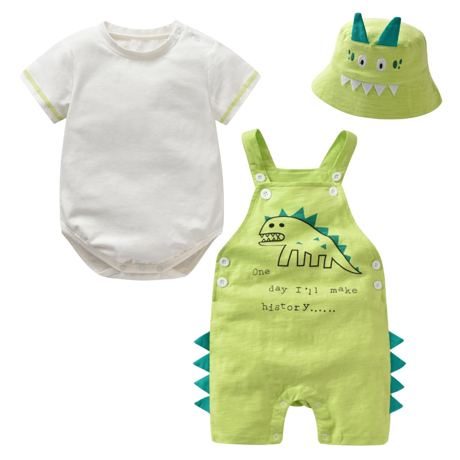 Volunboy Unisex Bebé Verano Conjunto, Casual Manga Corta T-Shirt, Pantalones Cortos, Capucha 3 Piezas Traje Ropa