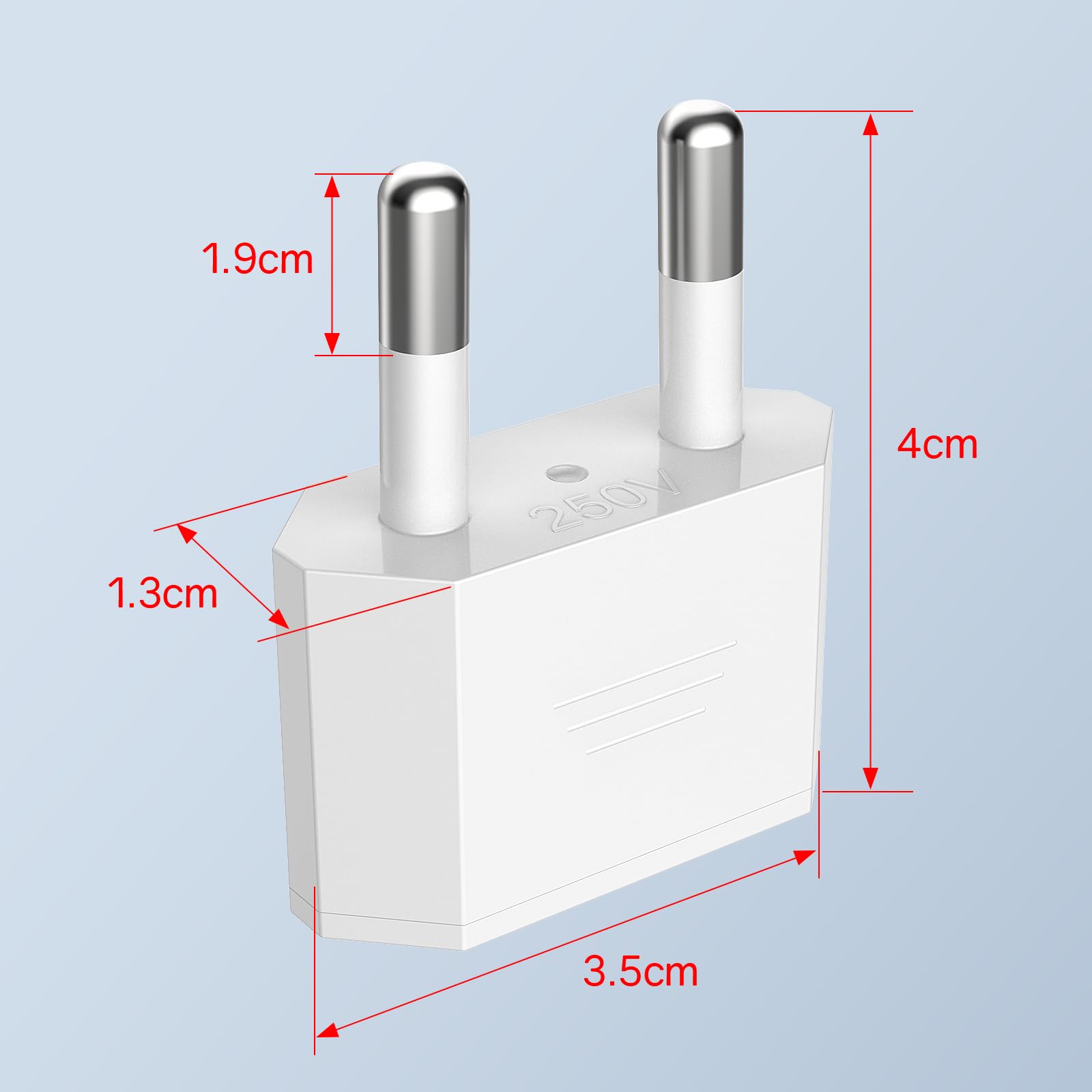 VIEVRE Adapter US na UE, 2 piny, USA, wtyczka niemiecka, Ameryka, Meksyk, Kanada, Egipt, Hiszpania, adapter do UE, USA (biały)