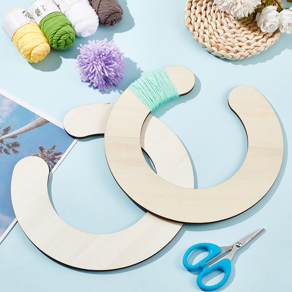 BENECREAT Set Di 2 Telai In Legno Per Pompon | Strumento Per Fare Pompon Grandi 25x24cm | Ideale Per Lana E Progetti Fai Da Te