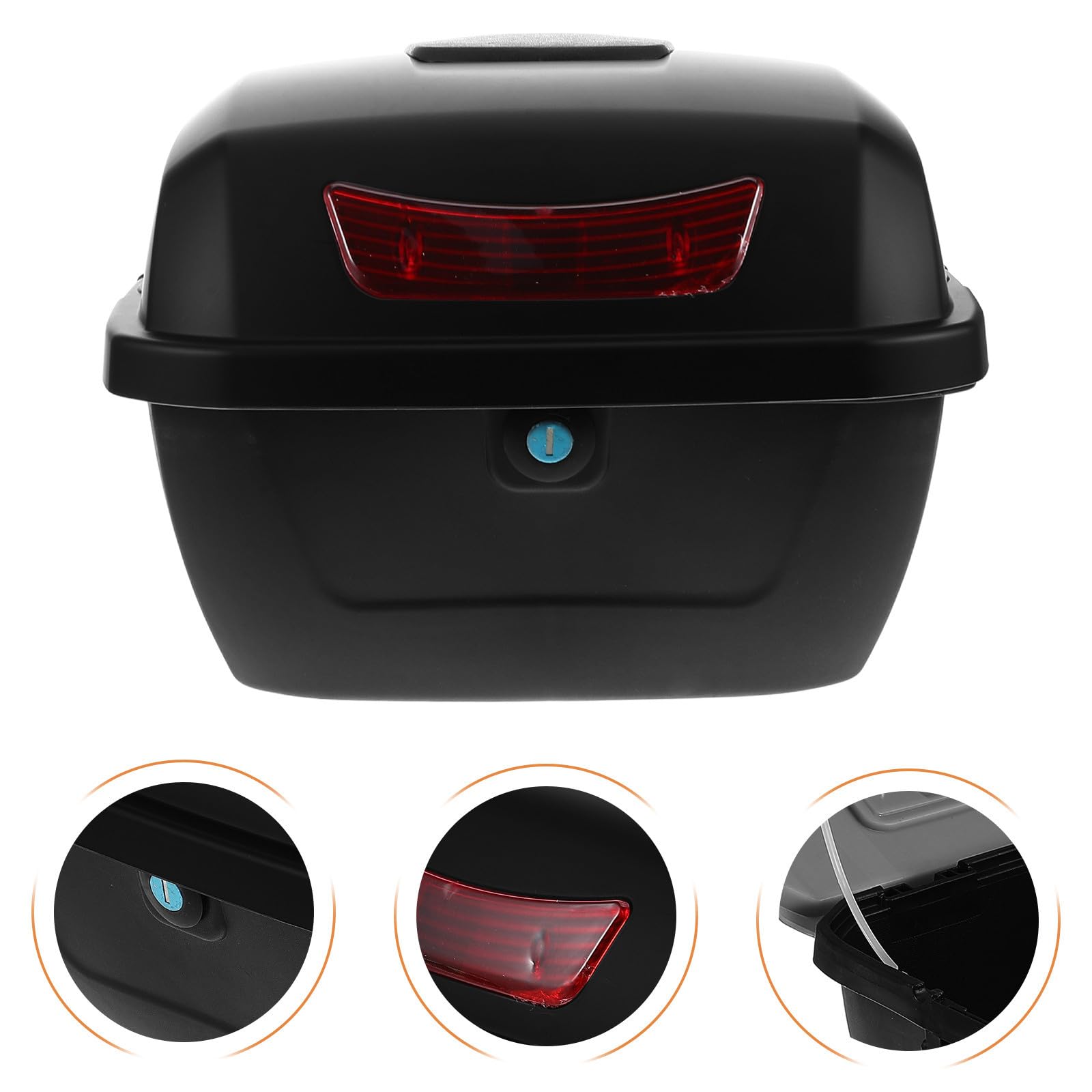Coffre pour Scooter Grosse Capacité en Abs et Métal, Top Case Arrière Verrouillable, Installation Facile, Rangement pour Moto et Cyclomoteur