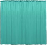 Vista 54 de New Creations Fabric & Foam Inc, 2 paneles de cortina de poliéster sin costuras de 5 pies de ancho, color negro, 2 paneles de 5 pies de ancho x 15