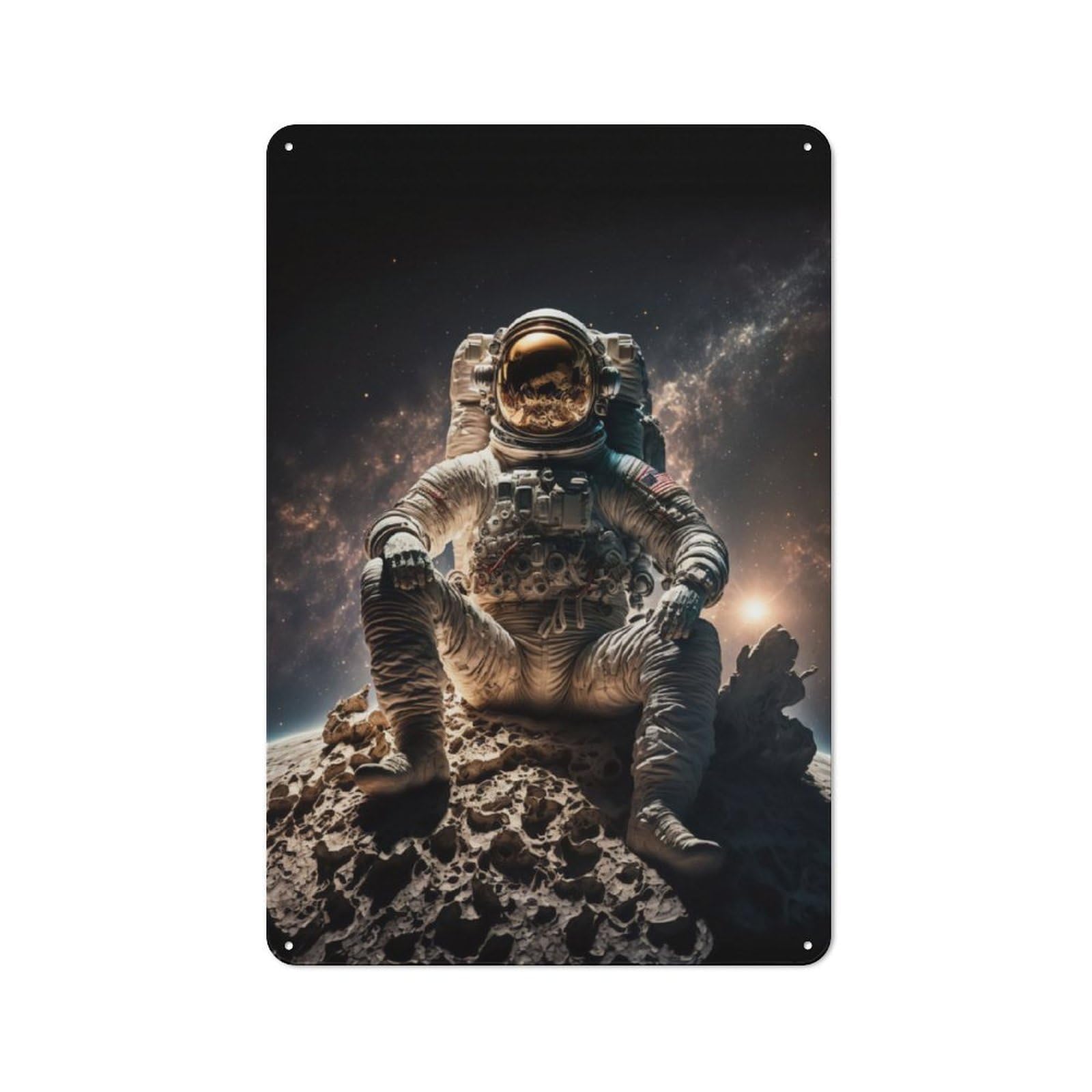 Junmoney Cosmic Contemplation Vintage Tin Sign 30X20cm Featuring For Café Or Home Bar, A Metal Wall Feature For Cafés And Home Bars