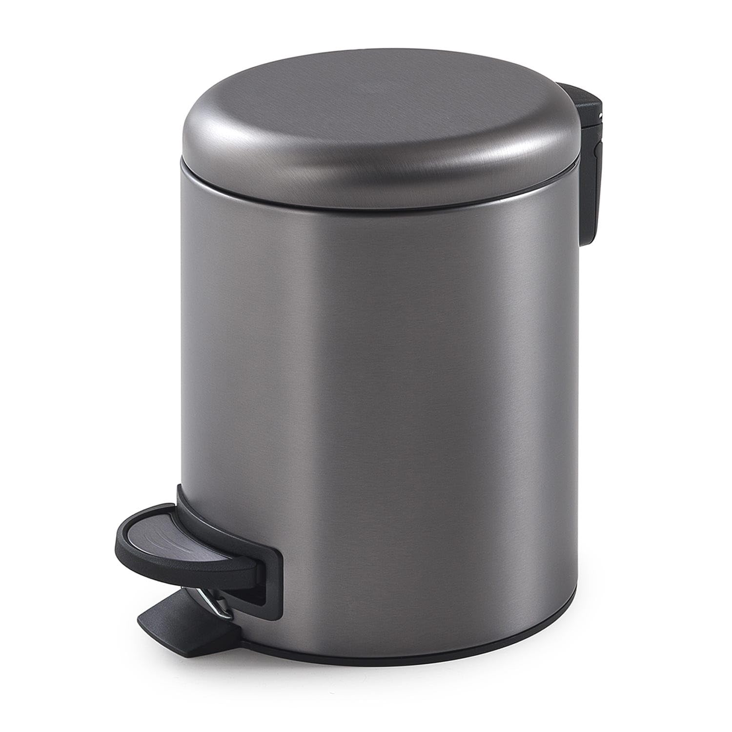 Kiamami Valentina Portarifiuti Bagno 5 Litri Acciaio Inox Gun Metal Soft