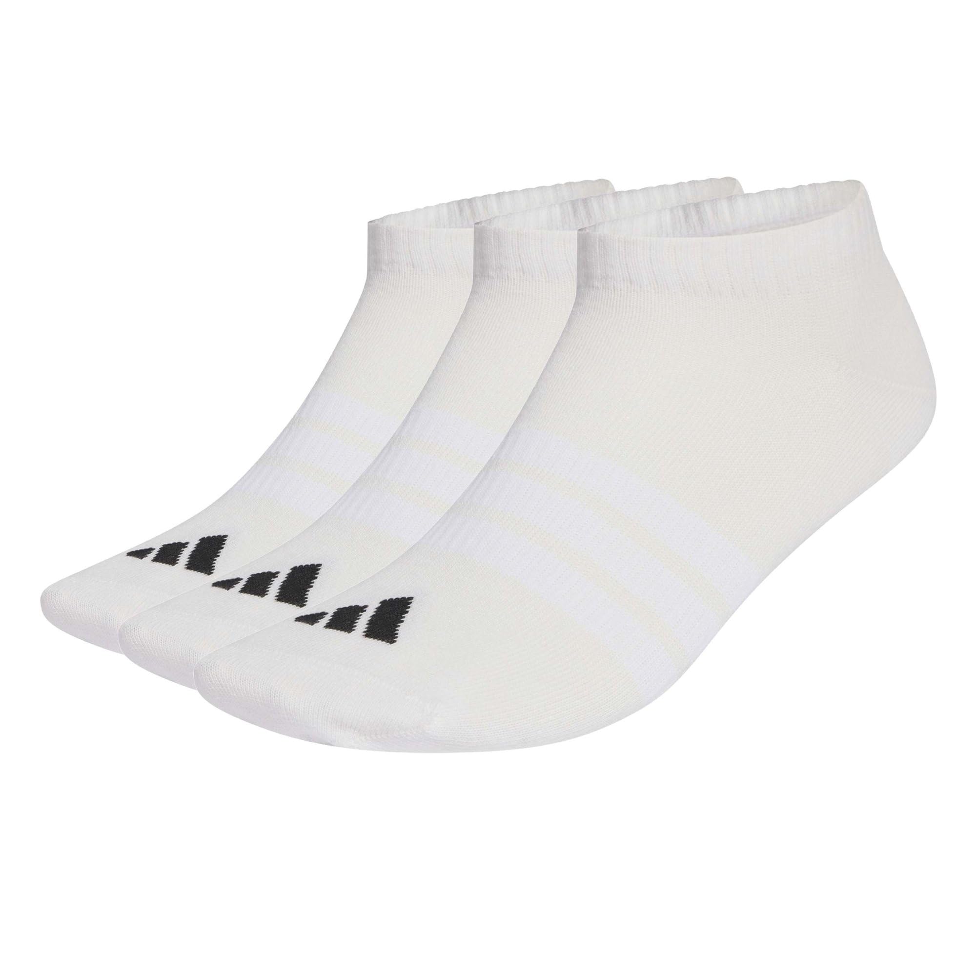 adidas Unisex adulto THIN&LIGHT ESSENTIALS LOW CUT SOCKS 3 PAIR PACK, white/​white/​black, 42-​45