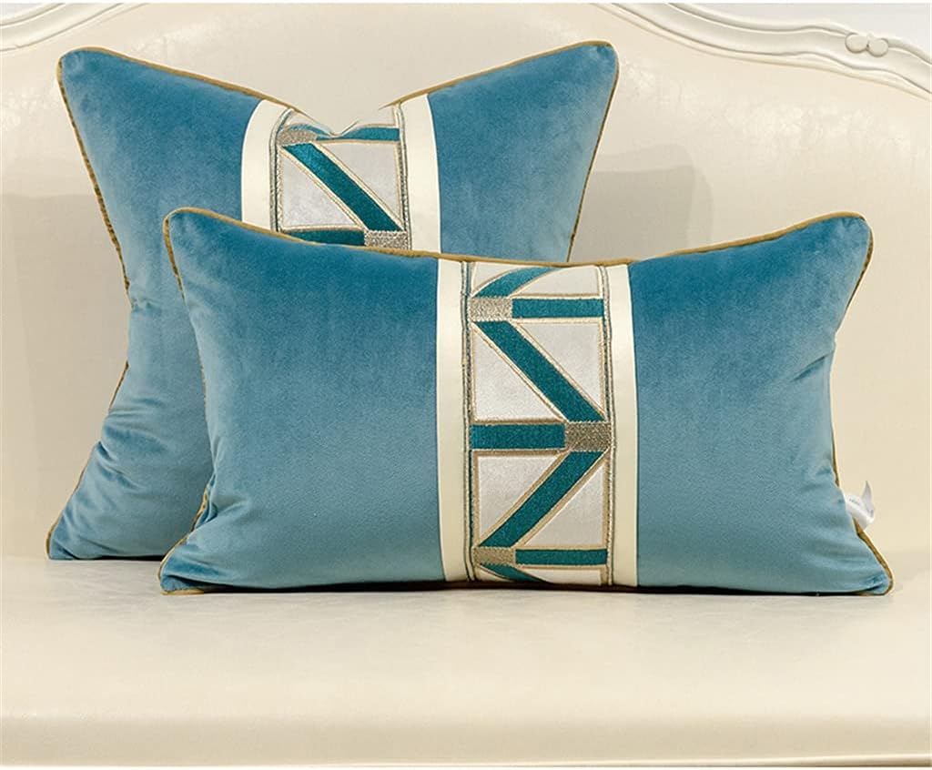 HBJWOV Queen Chinese Living Room Sofa Pillow Cushion Bedside Soft Velvet Large Backrest Car Lumbar Cover(D)