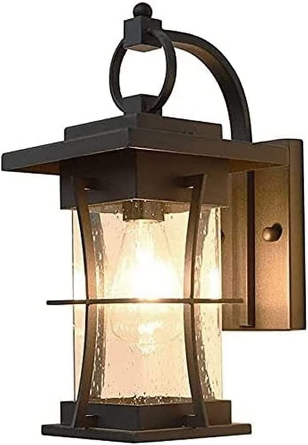 VDOQTLJT Wall Light Outdoor Waterproof Chinese Style Glass Lantern E27 Iron Art Antirust Quality Porch Lamp Balcony Garden Patio Villa Stairs Retro Sconce Lighting Decor Chandel