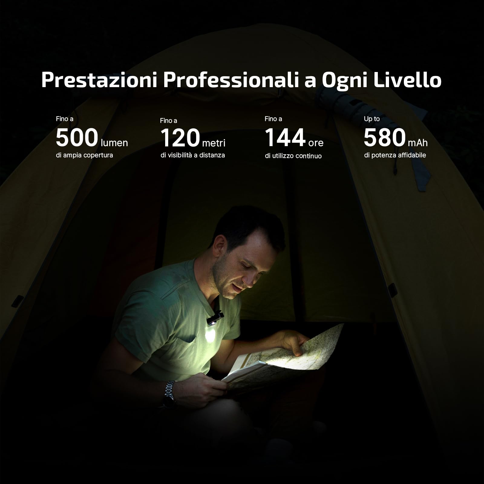OLIGHT Oclip Pro Luce di Emergenza a Clip Mini Torcia 500LM IPX6 Compatto e Leggero Tre Sorgenti Luminose per l'Illuminazione Quotidiana e le Luci di Segnalazione di Sicurezza (Nero)
