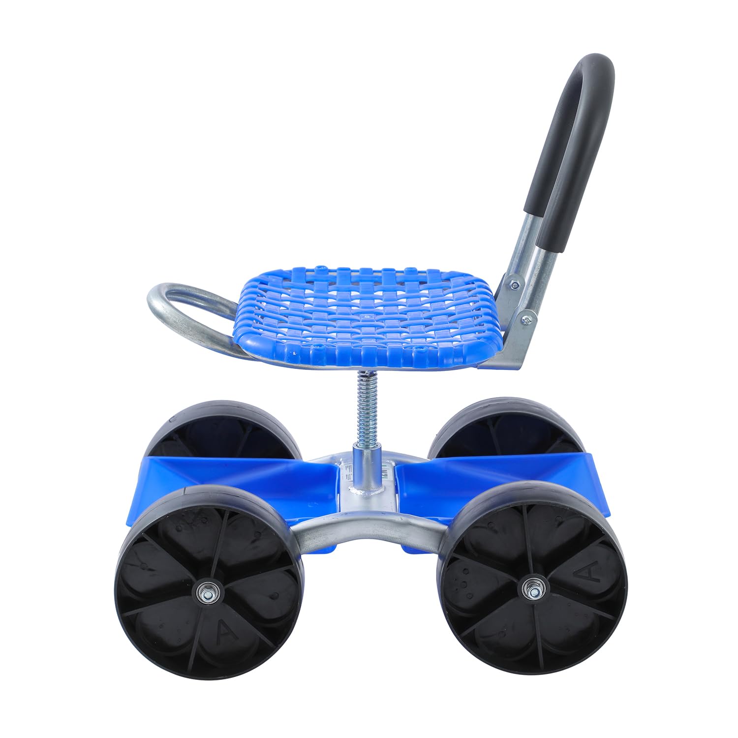 LINZI Carrito Banco Giratorio con Ruedas – Asiento de Trabajo Ajustable en Altura, Bandeja Porta-Herramientas – para tareas Exteriores, Detalle y reparación de Coches