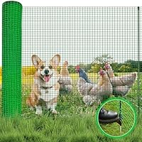 Signstek Begrenzungszaun, mobiler Zaun 90 cm hoch, 15m lang, 9 Pfähle, Hundezaun Hühnerzaun Gartenzaun Steckzaun ideal für Garten, Haus, Hof, Grün