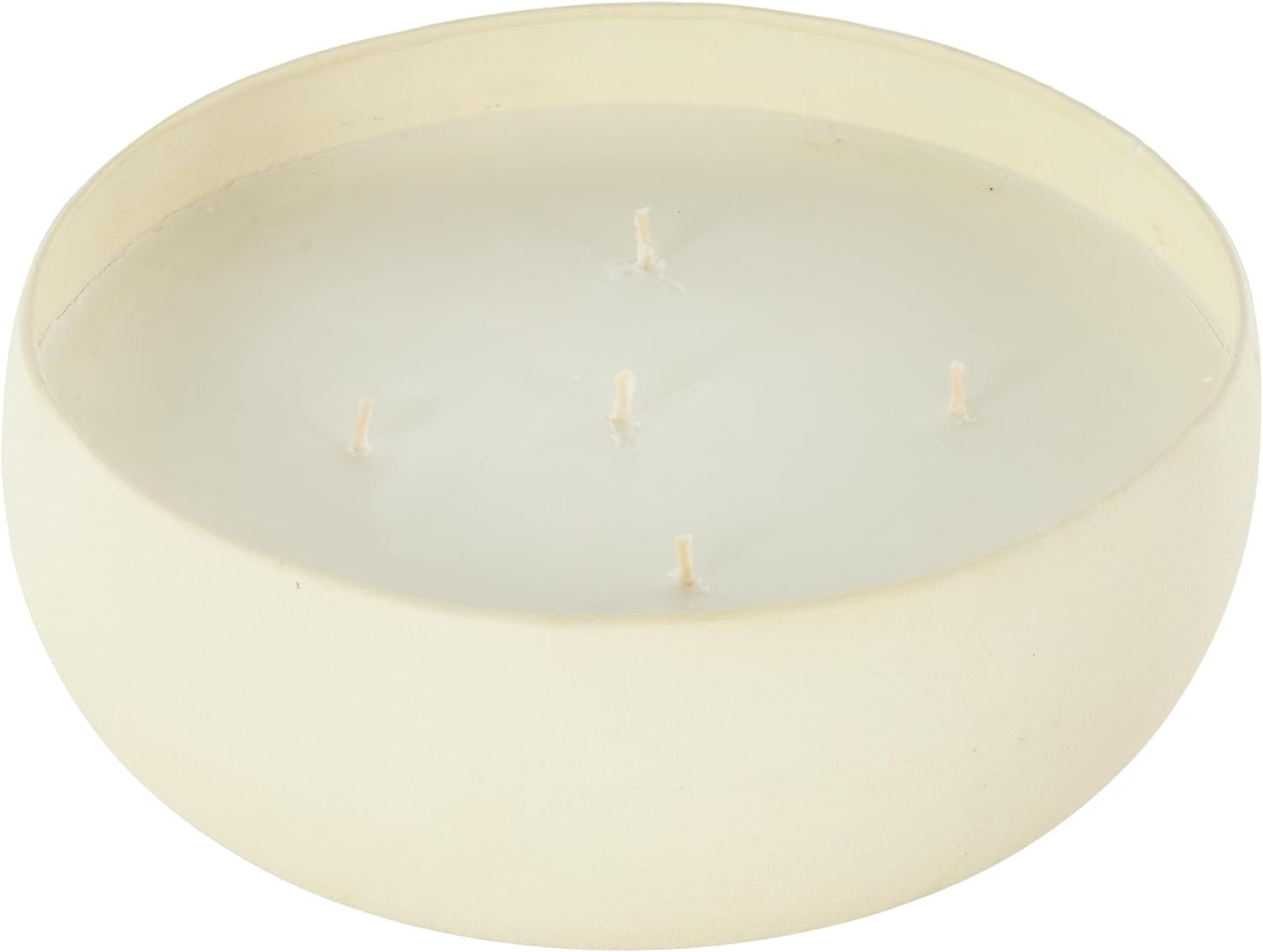 Deco 79 Metal Decorative Candle Tropical Fruit Medley Scented Textured 63oz 5 Wick Aromatherapy Candle with White Wax, Wax Aromatherapy Candle 9" x 9" x 3", Cream