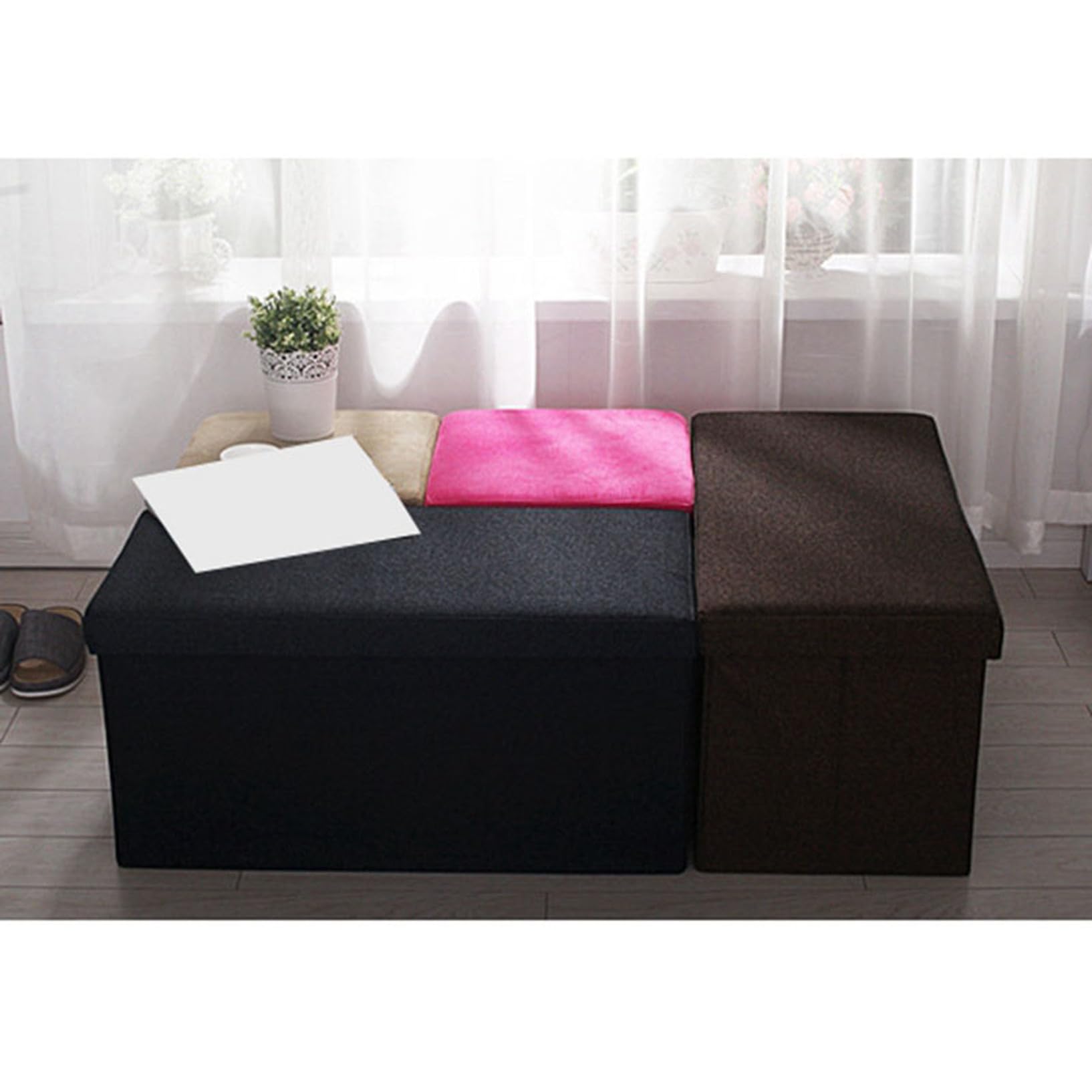 Amazon｜THLD 収納 スツール ボックス ブラック 78*38*38cm
