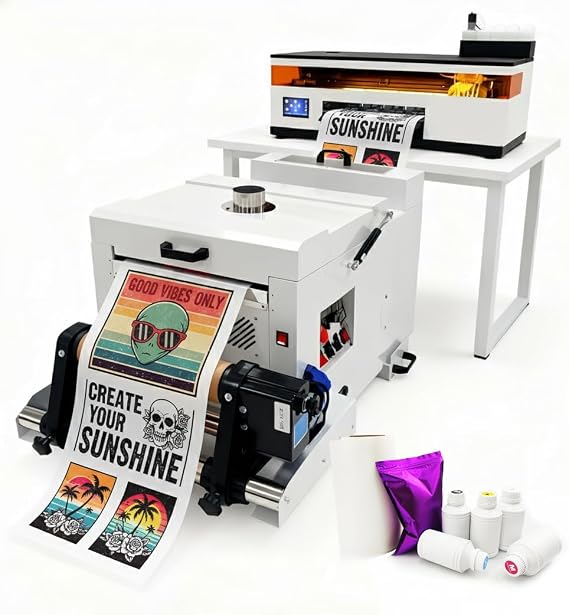 Stable industrialized Print Head A3+ XP600 DTF Printer -Fast Printhead Transfer for Faster DTF Printing on T-Shirt Fabrics.with Automatic Shaking Heating Machine.