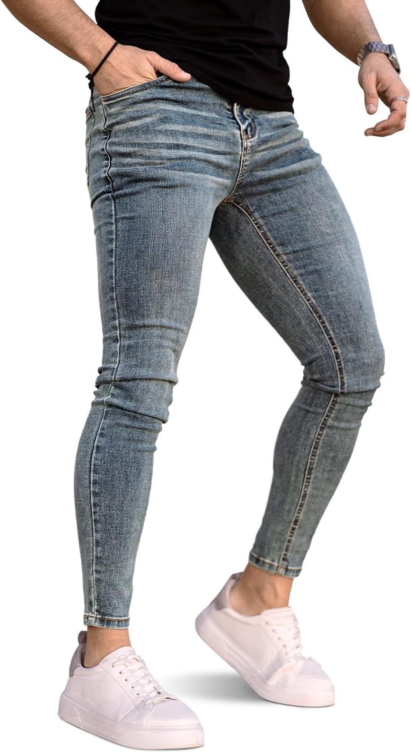 GINGTTO Men's Ripped Jeans Slim Fit Skinny Stretch Jeans Pants - Image 6
