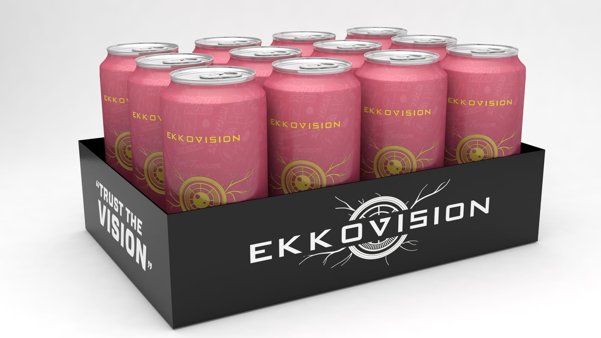 Ekkovision Energy Drink, Strawberry Lemonade, 200 MG Natural Caffeine With Coconut Water, L Theanine, Alpha Gpc & L Tyrosine For Balanced Energy,
