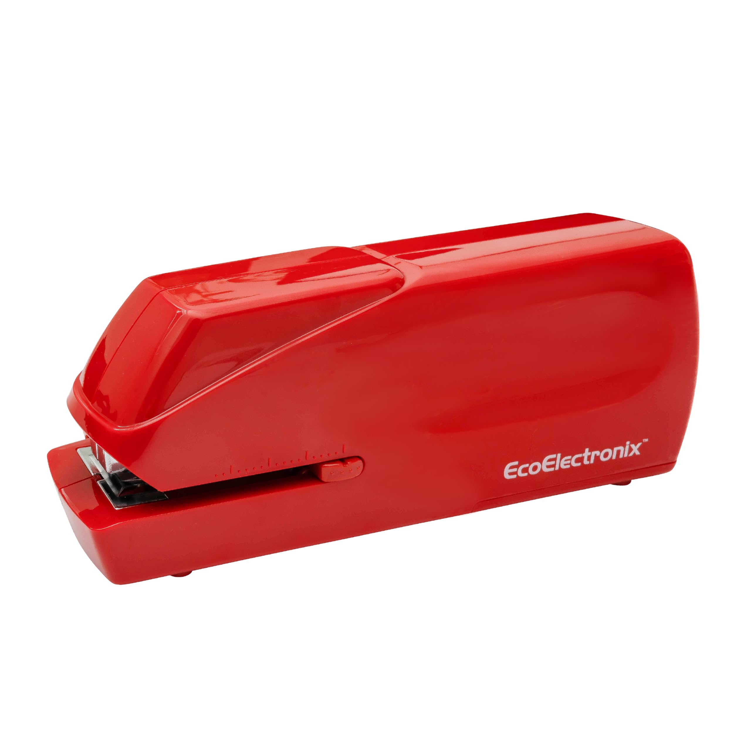 EcoElectronix Portable Automatic Electric Stapler Pro - 30 Sheet Capacity, Quiet Operation, Jam-Free and Easy Reload - AC Adapter/Battery Powered (Red